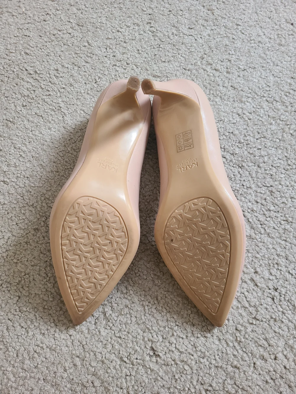 Karl Lagerfeld Tan Pointed-Toe Stiletto Pumps
